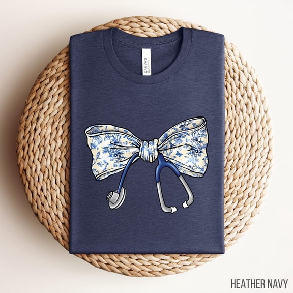 Nurse Toile Bow Shirt, Stethoscope Bow Shirt, Nurse Coquette Shirt, Cute Nurse, Healthcare Professionals Shirt, Nurse Appreciation All Size S-5Xl