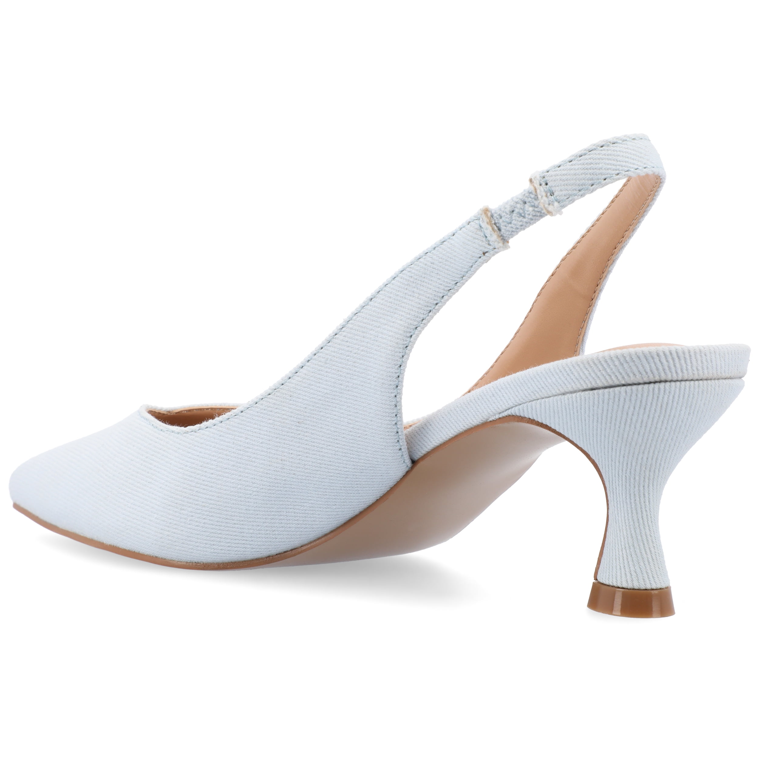 Journee Womens Mikoa Kitten Heel Sling Back Pointed Toe Pumps, Widths Available