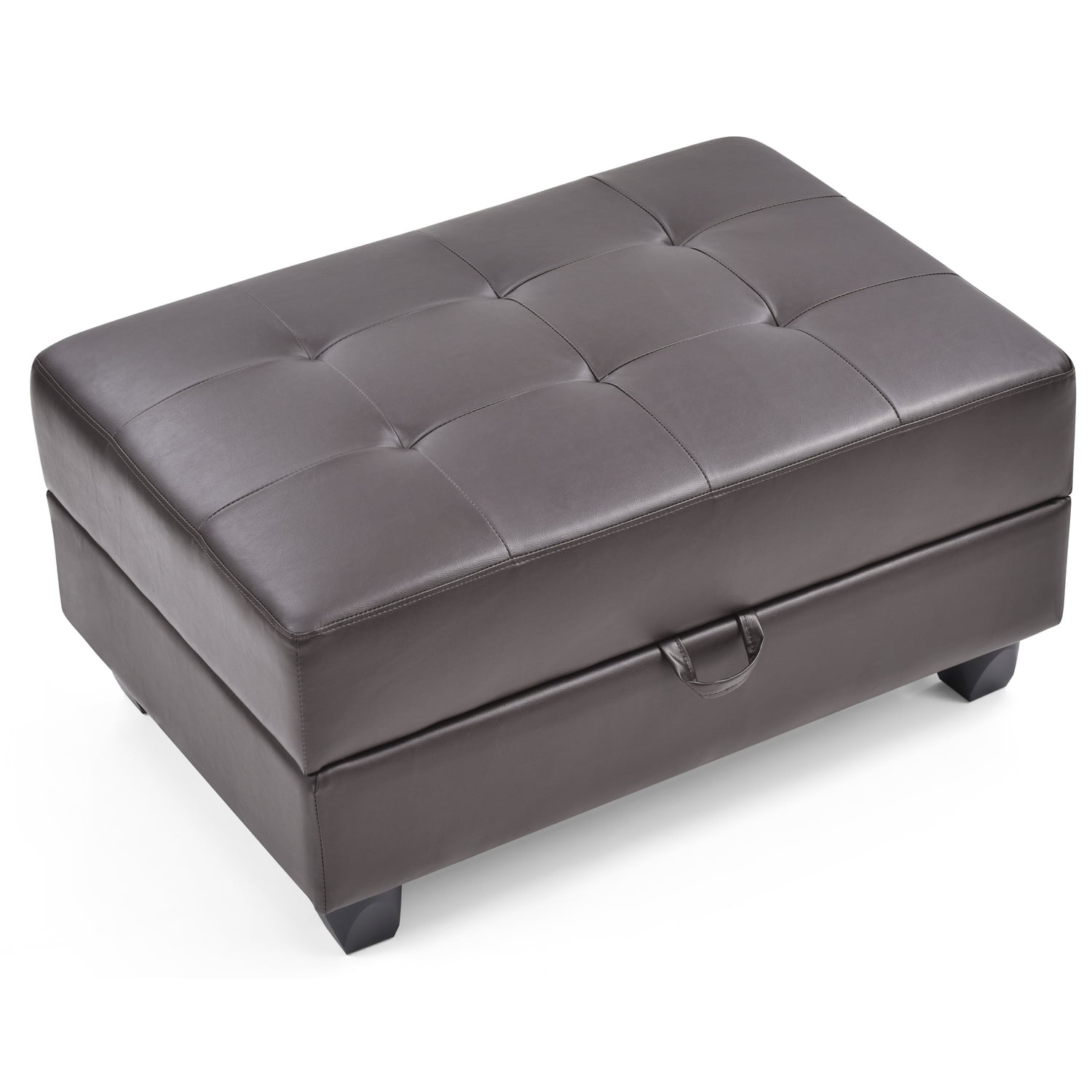 Glory Furniture Revere Faux Leather Ottoman in Cappuccino