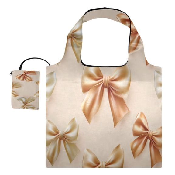 Large Capacity Print Tote Bag,Lightweight Portable Foldable Shopping Bag Bow Seamless