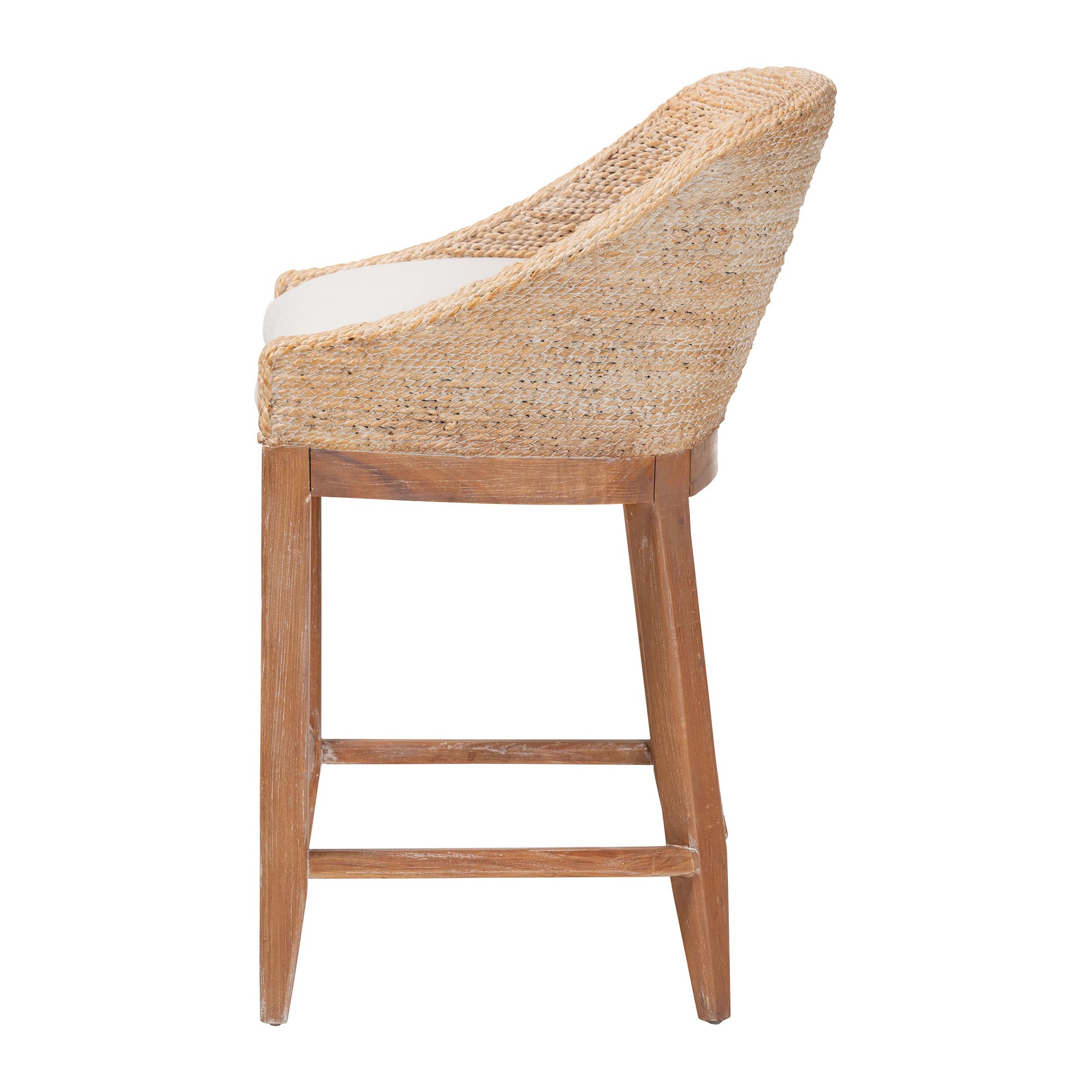 bali & pari Jasper Boho Counter Stool, Counter Height, White Wash