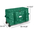 thumbnail image 2 of Covermates Keepsakes Rolling Treasurekeeper Storage Bag - Carrying Handles, ID Window, Dual Wheels - Holiday Storage, Green Snowflake, 2 of 8