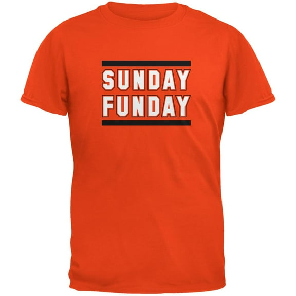 Sunday Funday Cinncinnati Orange Adult T-Shirt - 2X-Large
