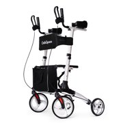 OasisSpace Lightweight Upright Rollator Walker for Seniors - Up Rollator Walker wIth Armrest(Silver)