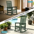 thumbnail image 6 of Oversized HDPE Outdoor Rocking Chair, All-Weather High Back Porch Rocker, Green, 6 of 7