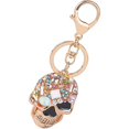 thumbnail image 1 of Llavero de coche Llavero de Halloween Llavero de calavera con diamantes de imitación Llavero punk Bolsa de Halloween Encanto Bolso Encantos Decoración Regalos (Oro), 1 of 5