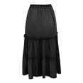 thumbnail image 3 of Vedolay Long Skirts For Womens Summer Cotton Vintage Boho Casual Ruffled Flowy Maxi Skirt(Black,X-L), 3 of 5