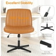 thumbnail image 6 of Criss Cross Chair, Cross Legged Office Chair, Wide Comfty Desk Chair, No Wheels Armless Computer Task Chair, Swivel Vanity Home Chair, Height Adjustable, 6 of 12