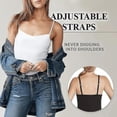 thumbnail image 2 of Women Cotton Camisole With Shelf Bra Adjustable Spaghetti Strap Tank Top Cami Tanks, 2 of 5