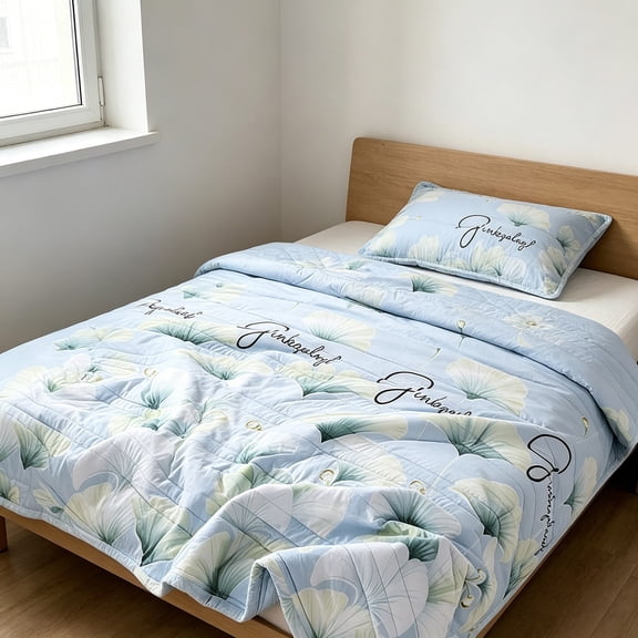 KOYPTL Summer Cooling Quilt Reversible Gingham Print Bed Quilt Lightweight Washable Cotton Bed Breathable Thin Bedspreads Coverlet All Season Quilt Bedding for Dorm & Home 65*78"