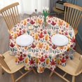 thumbnail image 3 of Fall Watercolor Autumn Leaves Pattern Round Tablecloth 60" X 60",Wrinkle Wipeable Table Cloth for Kitchen Dining Room Picnic Patio Party, 3 of 6