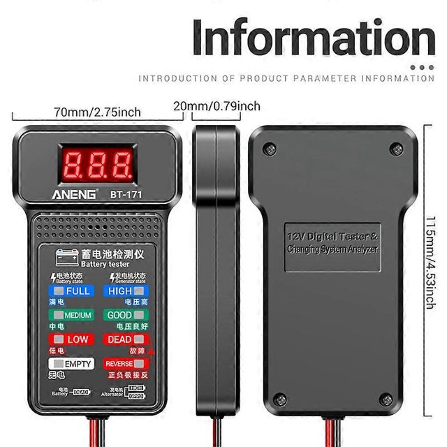 Battery Tester Tools BT-171 Automotive Diagnostic Tools 12V Battery Analyzer