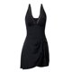thumbnail image 1 of Trajes de Baño de Corte Alto para Mujeres de Color Sólido con Almohadilla de Pecho sin Soporte de Acero, Traje de Baño de Costura de Malla sin Espalda Delgada de la Cubierta Del Vientre Sexy, 1 of 9