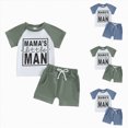 thumbnail image 4 of HCNTES Boys Summer Outfits Color Block Raglan Letter Print Shirt and Drawstring pants 2-Piece Toddler Boy Set, 4 of 4