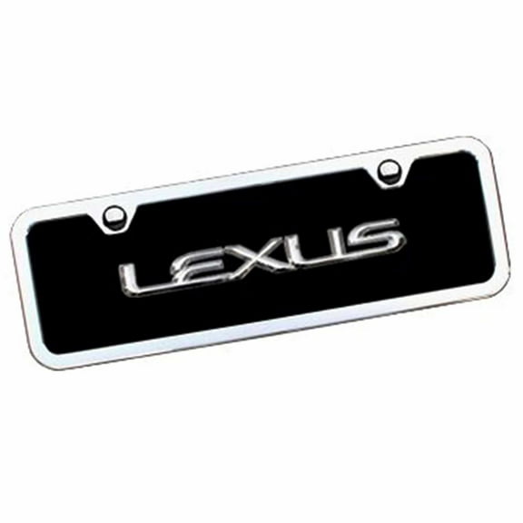 Lexus Badge Mini License Plate Kit (Chrome on Black)
