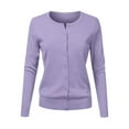 thumbnail image 2 of Cardigan Sweater Women Classic Light Weight Lounge Cardigan Long Sleeve Button Down Crew Neck, 2 of 4