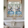 thumbnail image 4 of Animals Flowers Living Room Curtains 2 Panel, Weeping Spring Floral Elegant Checkered Cafe Window Treatment, Farmhouse Bedroom Bathroom Kitchen Curtains Drapes 104"x54", 4 of 6