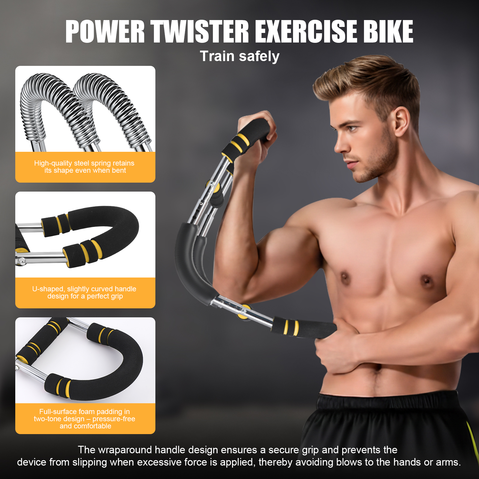 VIVIHEYDAY Twister Arm Trainer, 30/40/50 kg Adjustable Chest Workout Equipment Portable Detachable Power Twister Bar for Enhancing Upper Body Muscle