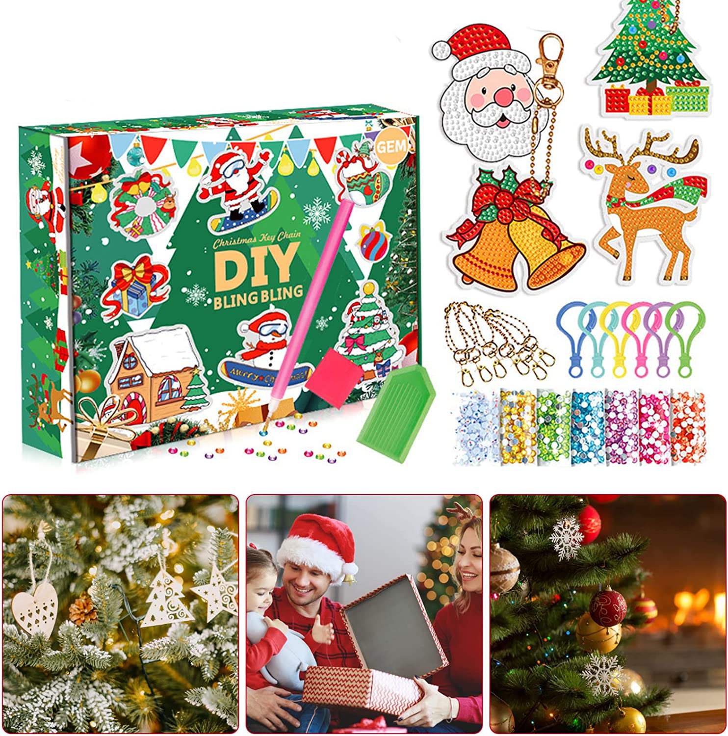 Christmas Diamond Painting Kits, Advent Calendar 2022 for Kids, 8pcs Make  Your Own Gem Keychains - Arts and Crafts for Girls - Paint by Number,  Christmas Gift Ideas for Girls Age 4-10 
