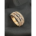 thumbnail image 4 of Pave 0.95 Cts Round Baguette Cut Genuine Diamonds Five-Row Band Ring In 14K Rose Gold, 4 of 13