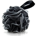 thumbnail image 4 of 4 Pcs Bath Shower Sponge, Black Sponge Loofahs for Bath with Hanging Rope for Men and Women Exfoliate Skin Clean Soothing Skin, 4 of 5