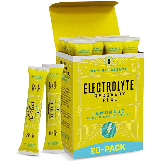 Key Nutrients Electrolyte Powder, Lemonade Hydration Supplement Carb
