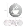 thumbnail image 3 of Bewildely Plantillas de café de acero inoxidable, 5 uds., resistente al agua, ligero, molde DIY, herramienta de dibujo de flores reutilizable, Juegos de servir café y té, 3 of 6