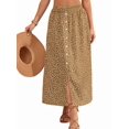 thumbnail image 3 of Women'S Slit Split Long Skirts High Waisted Summer Maxi Skirts Beige M, 3 of 9