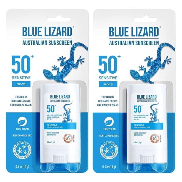 Protector solar en barra BLUE LIZARD Sensitive SPF 50+ 15 ml (x2)