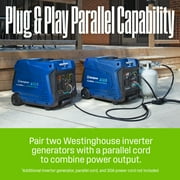Westinghouse 5000 Peak Watt Portable Dual Fuel Inverter Generator, Recoil Start, Gas/Propane