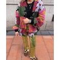 thumbnail image 5 of Chaqueta corta casual de color contrastante retro de estilo europeo y americano para mujer, 5 of 5