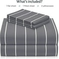thumbnail image 3 of Luxclub Full Cooling Sheets Microfiber Bed Sheet Set, Wrinkle Free Breathable, Deep Pocket 18", Light Grey, 4 Pieces, 3 of 8