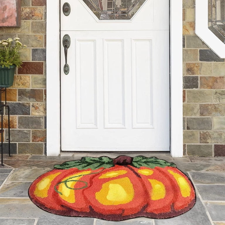 TRUEDAYS Halloween Spider Web Bath Mat - Round Non-Slip Absorbent Bathroom Rug, Cute Plush Shower Mat