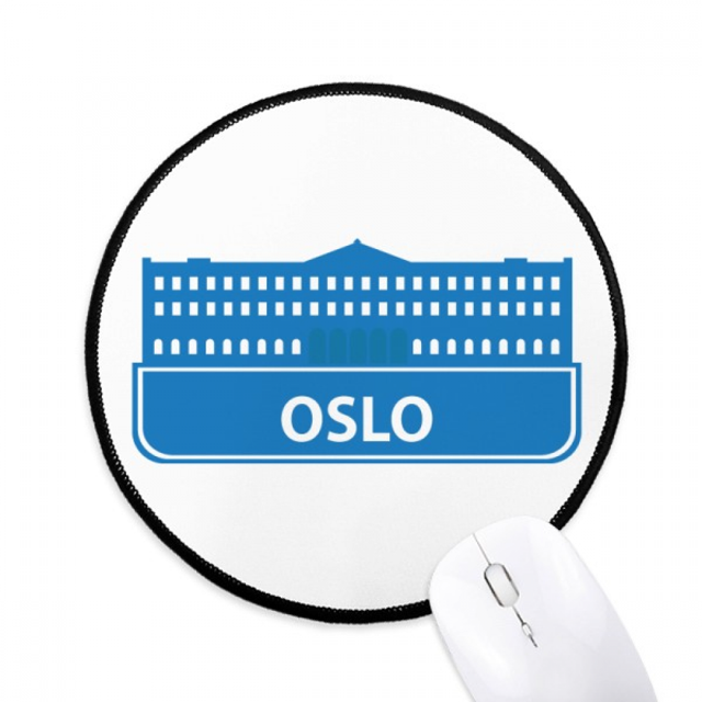 Oslo Norvégien Bleu Point de Repère Motif Tapis de Souris Bureau Rond Mat pour Ordinateur