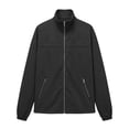 thumbnail image 4 of Tqyyweavej Men's Faux Suede Jackets Full Zip Solid Color Stand Collar Jacket Casual Long Sleeve Coat with Zip Pockets, Gifts for Men, 4 of 8