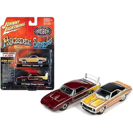 Johnny Lightning JLPK012-JLSP128 Muscle Car & Corvette Nationals Model Car  Set for 1969 Chevrolet Camaro SS with Custom Graphics & 1969 Dodge Charger  Daytona Dark Red Psychedelic Seventies | Walmart Canada