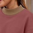 thumbnail image 4 of Kezqiaxn Sweatshirts for Women Fashion Long Sleeve Stand Collar Casual Pullover Tops Women's Sweatshirt Winter Clothes Rose Gold M, 4 of 8