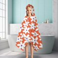 thumbnail image 6 of Orange Daisy Flower White Petals Pattern Hooded Bath Towel，50"x30" for Ages 3 To 12 Kids, Quick Dry Lightweight Soft Microfiber Hood Beach Towel Cover Up for Kids, 6 of 7