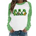 thumbnail image 2 of Qiopertar Mode Femmes Imprimé Col Rond Pull Tops Manches Longues Blouse Confortable Chandail en Molleton Offres de la Semaine Liquidation Moins de 5$ jusqu'à 90 % de Réduction, 2 of 4
