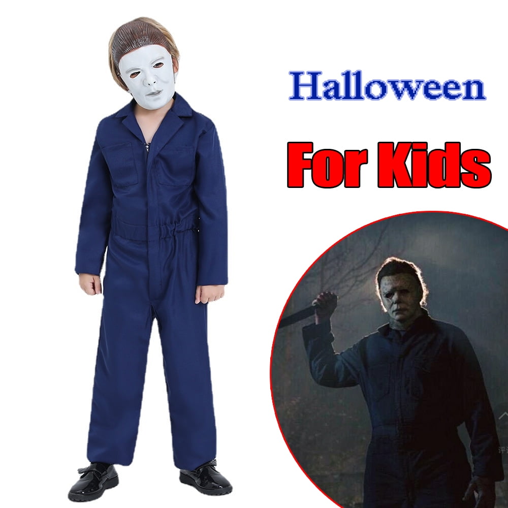Michael Myers Costume Blue Work Clothes Comfort Cosplay Halloween Jumpsuit for Adult Kids - Walmart.com