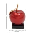 thumbnail image 4 of 11" x 17" Red Polystone Apple Fruit Sculpture with Black Base, by DecMode, 4 of 15