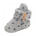 thumbnail image 4 of GYRATEDREAM Newborn Infant Baby Girl Boy Cotton Booties Stay On Sock Slippers Soft Bedroom Shoes Non-Skid Ankle Boots Toddler Crib Warm Shoe First Walker Birthday Shower Gift 0-18M, 4 of 13