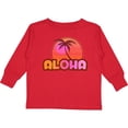 thumbnail image 3 of Inktastic Pink Aloha Palm Girls Long Sleeve Toddler T-Shirt, 3 of 5