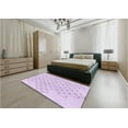 thumbnail image 5 of Ahgly Company Machine Washable Indoor Round Transitional Bright Lilac Purple Area Rugs, 6' Round, 5 of 7
