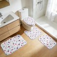 thumbnail image 5 of Pioneer Flower Floral Print Pattern Bathroom Rug Set 4 Piece,Includes Contour,Lid Cover,Bath Mat,Non-Slip Extra Soft Absorbent Washable, 5 of 5
