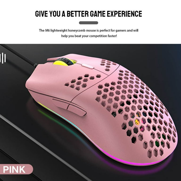 snyde historisk Assimilate Top-Tech Gaming Mouse 12000DPI USB Wired Computer Mouse Lightweight LED  Backlight Desktop Accessory, Pink - Walmart.com