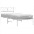 thumbnail image 2 of Pemberly Row Rectangular Steel Single Metal Bed Frame in White, 2 of 10