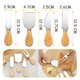 thumbnail image 4 of LNGOOR - Juego de 4 cuchillos para queso (acero inoxidable, para tabla de embutidos), cuchillo y tenedor para untar embutidos con mango de bambú, utensilios para queso con cortador, rebanador y, 4 of 5