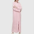 thumbnail image 5 of Lovskoo Flannel Bathrobe for Women Winter Warm Nightgown Home Color Long Dress Extended Hooded Dress Loungewear Pink, 5 of 7