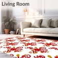 thumbnail image 2 of ODIKA 8x10 Machine Washable Non-Slip Area Rug, Whimsical Snowflake and Cane Punch Needle Motif with Festive Flair High Traffic Rug with Pad, Red, 729320, 2 of 8